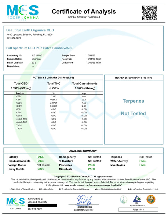 Full Spectrum CBD Pain Salve